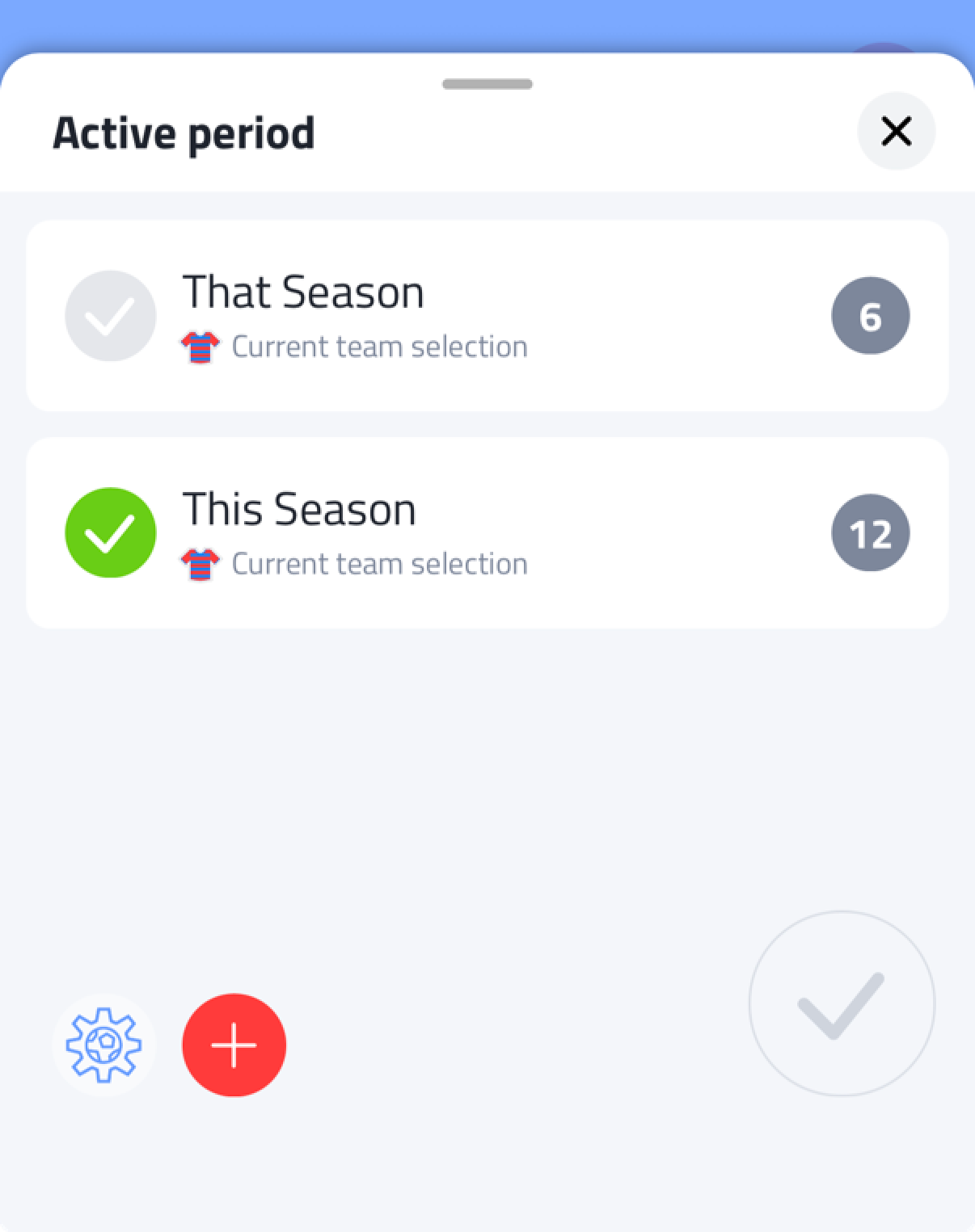 Periods overview in team setup