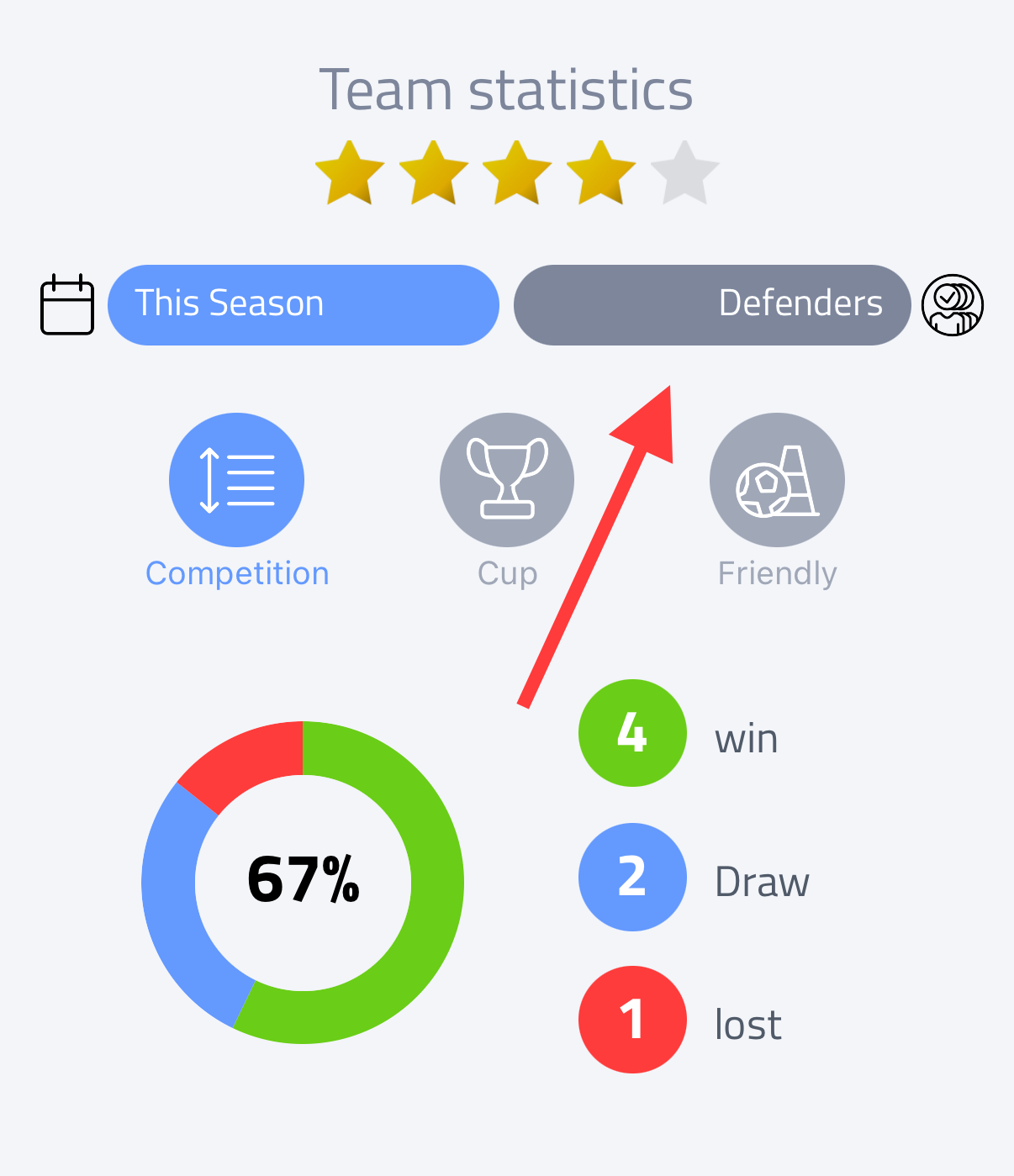 Player collection filter in statistics