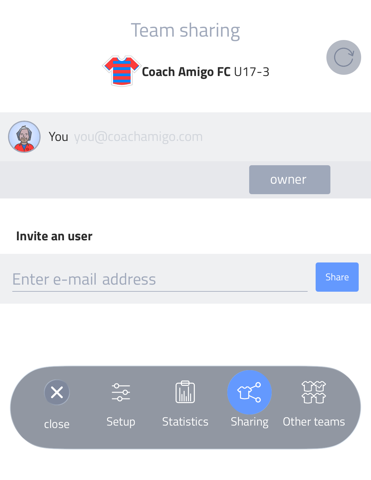 Team sharing screen
